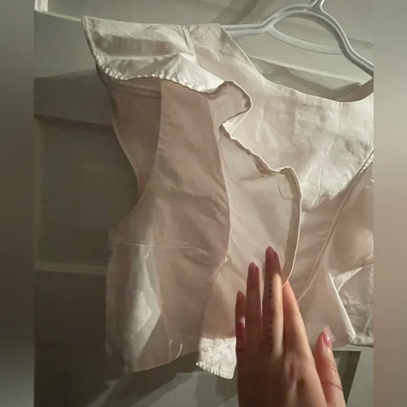 Handmade Cream Ruffle Tank - Picture 3 of 9